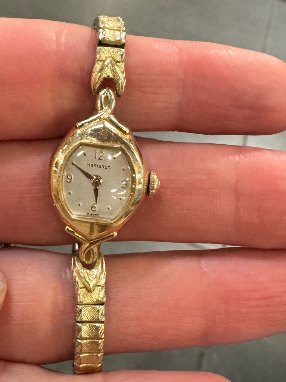 Hamilton Vintage 10k Gold Filled Watch with Stretchy wrist band
